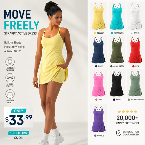 🔥Last day promotion🔥Plush Backless Active Dress-Easy Peezy Edition